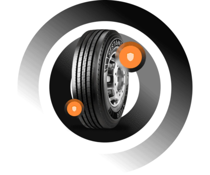 Pneu com escudos de segurança